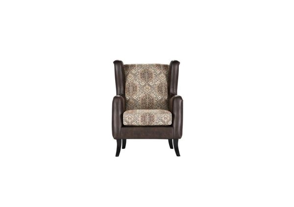 Elmbrook Upholstered Wingback Accent Club Chair Brown Online Hot Sale