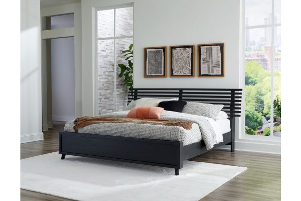 Danziar Black King Slat Platform Bed on Sale