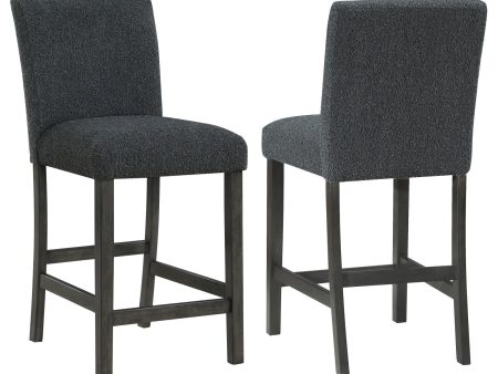 Alba Boucle Upholstered Counter Height Dining Chair Black and Charcoal Grey (Set of 2) Online