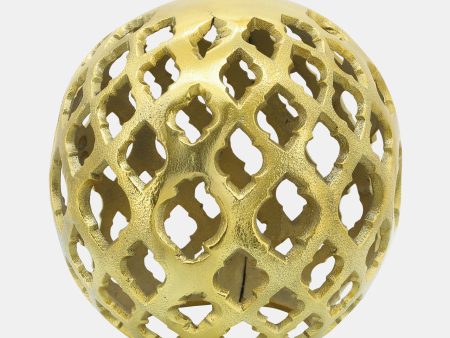 Metal, 8  Cut-out Orb, Gold Hot on Sale