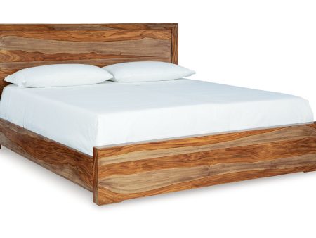 Dressonni Brown King Panel Bed Discount