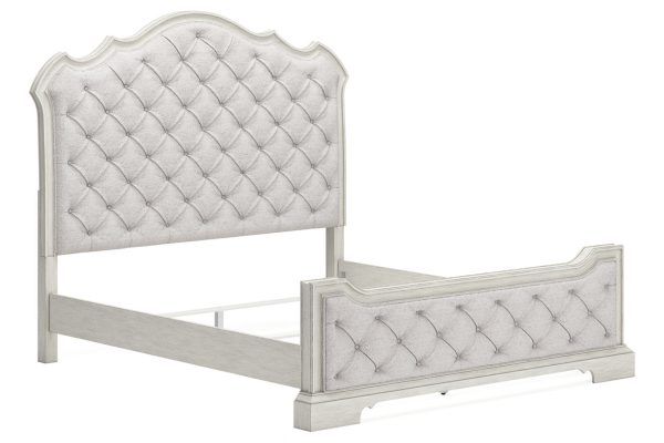 Arlendyne Antique White King Upholstered Bed For Cheap