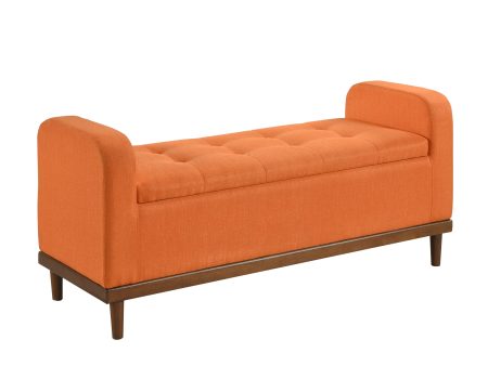 Brigitte Orange Lift Top Storage Bench Fashion