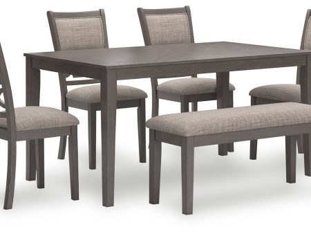 Wrenning Gray Dining Table and 4 Chairs and Bench (Set of 6) Discount