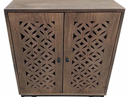 Zaria Brown 2-Door Wooden Accent Cabinet Online Hot Sale