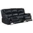 Camila 3-piece Upholstered Motion Reclining Sofa Set Black Online now