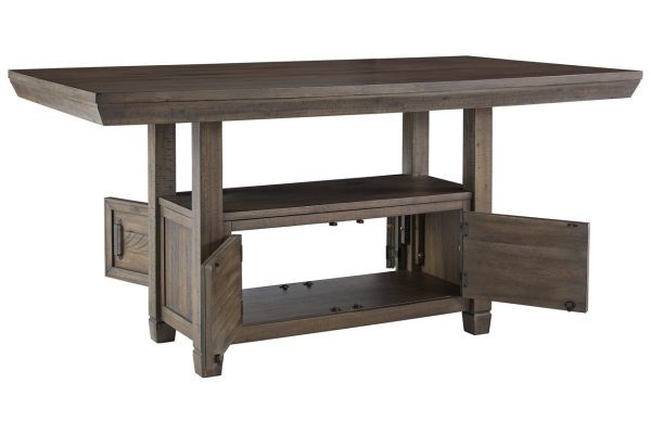 Johurst Grayish Brown Counter Height Dining Table Online Sale