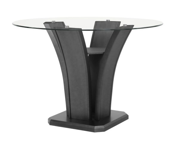 Camelia Dove Gray Round Counter Height Table Hot on Sale