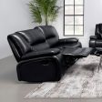 Camila Upholstered Motion Reclining Loveseat Black Discount