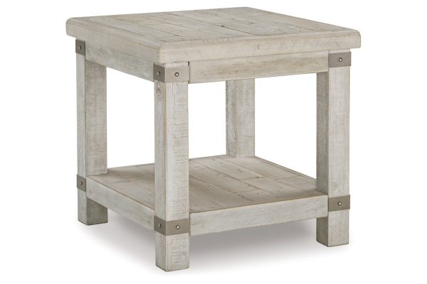 Carynhurst White Wash Gray Coffee Table and 2 End Tables Cheap