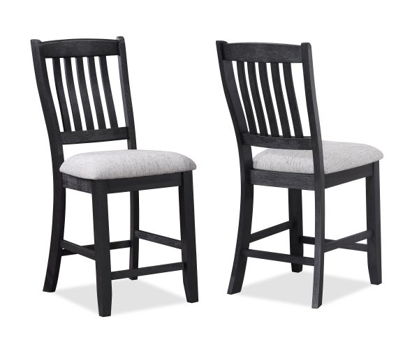 Buford Charcoal Black Light Gray Counter Height Chair, Set of 2 Supply