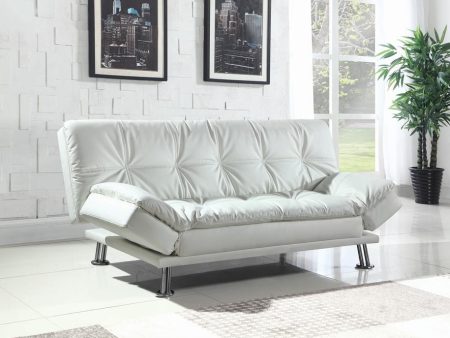 Dilleston Tufted Back Upholstered Sofa Bed White Sale