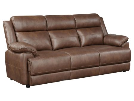 Ellington Upholstered Padded Arm Sofa Dark Brown Hot on Sale