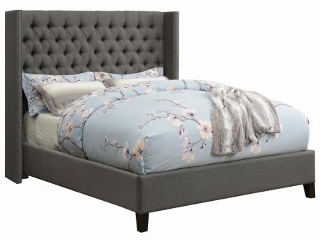 Bancroft Demi-wing Upholstered Full Bed Gray For Sale