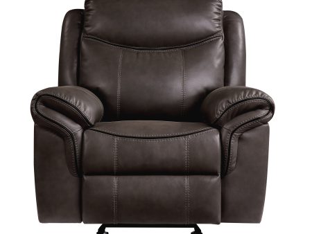 Aram Dark Brown Faux Leather Glider Reclining Chair Online