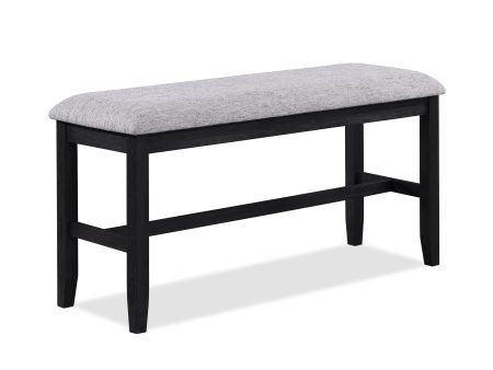 Buford Charcoal Black Light Gray Counter Height Dining Bench Online