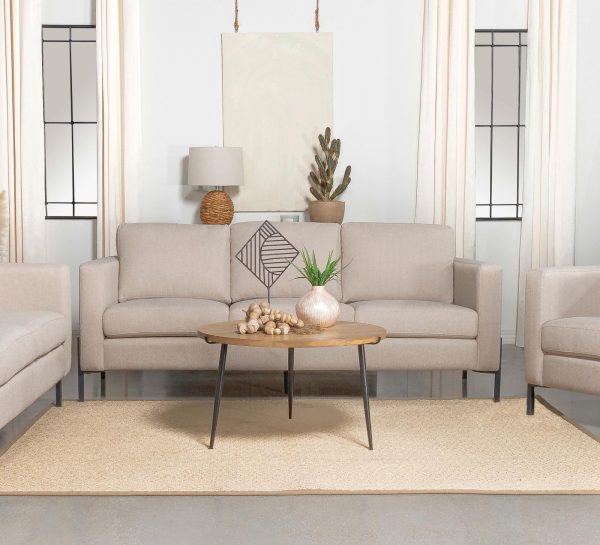 Tilly Upholstered Track Arms Sofa Oatmeal Online Sale