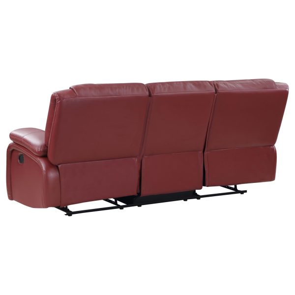 Camila 3-piece Upholstered Reclining Sofa Set Red Faux Leather Online