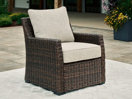 Brook Ranch Brown Outdoor Lounge Chair with Cushion For Cheap