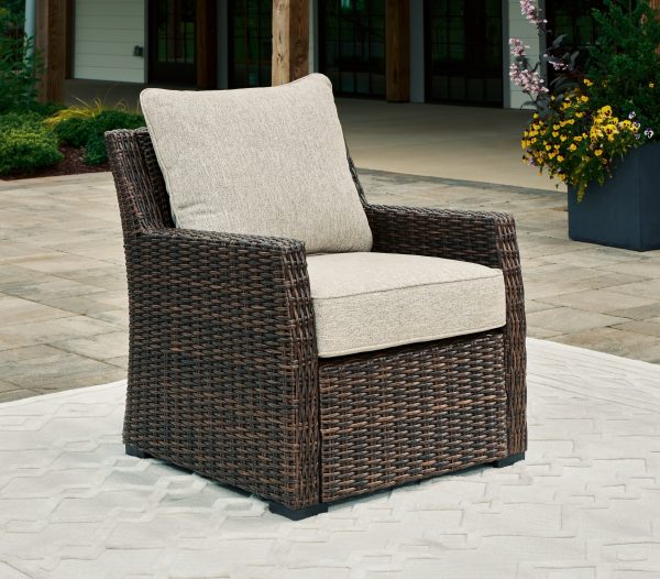 Brook Ranch Brown Outdoor Lounge Chair with Cushion For Cheap