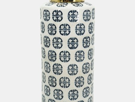 Cer, 13 h Modern Ginger Jar, Navy white Discount