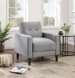 Bowen Upholstered Track Arms Tufted Chair Grey Online Hot Sale