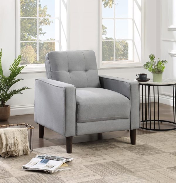 Bowen Upholstered Track Arms Tufted Chair Grey Online Hot Sale