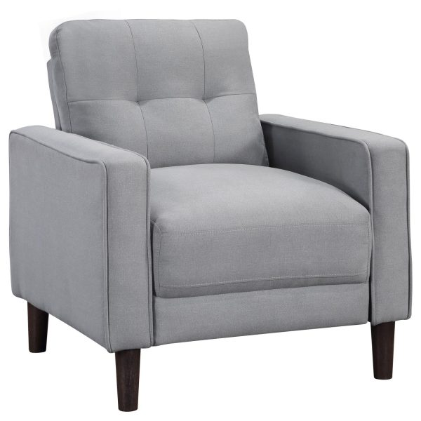 Bowen Upholstered Track Arms Tufted Chair Grey Online Hot Sale