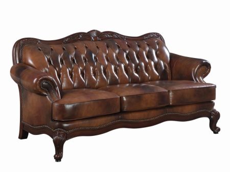 Victoria Rolled Arm Sofa Tri-tone and Brown Online now