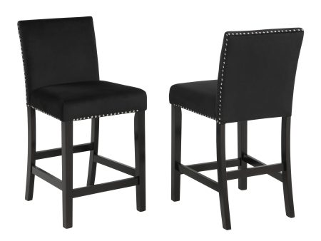 Lennon Black Counter Height Chair, Set of 2 Hot on Sale