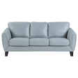 Spivey Aqua Leather Sofa Fashion