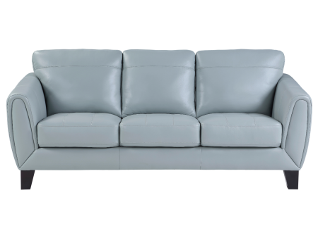 Spivey Aqua Leather Sofa Fashion