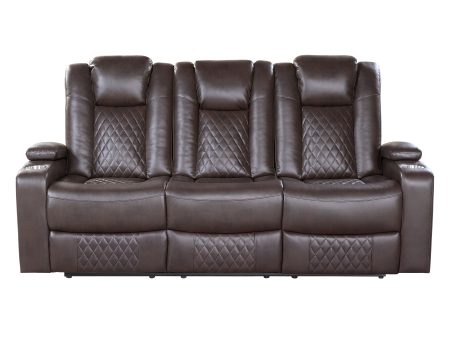 Caelan Dark Brown Power Double Reclining Sofa Online Sale