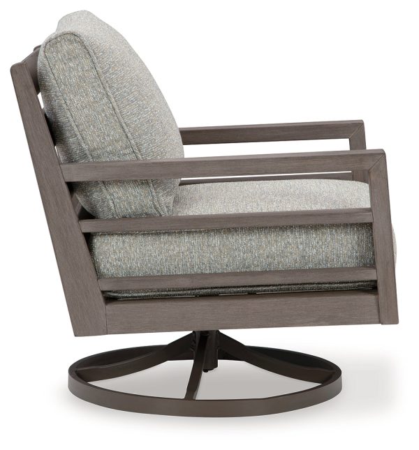 Hillside Barn Gray Brown Outdoor Swivel Lounge with Cushion Online Hot Sale