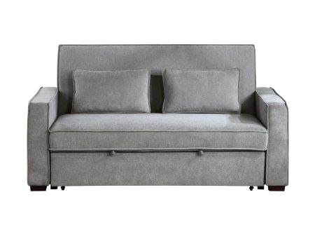 Alta Gray Convertible Studio Sofa with Pull-out Bed Online Sale