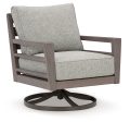 Hillside Barn Gray Brown Outdoor Swivel Lounge with Cushion Online Hot Sale