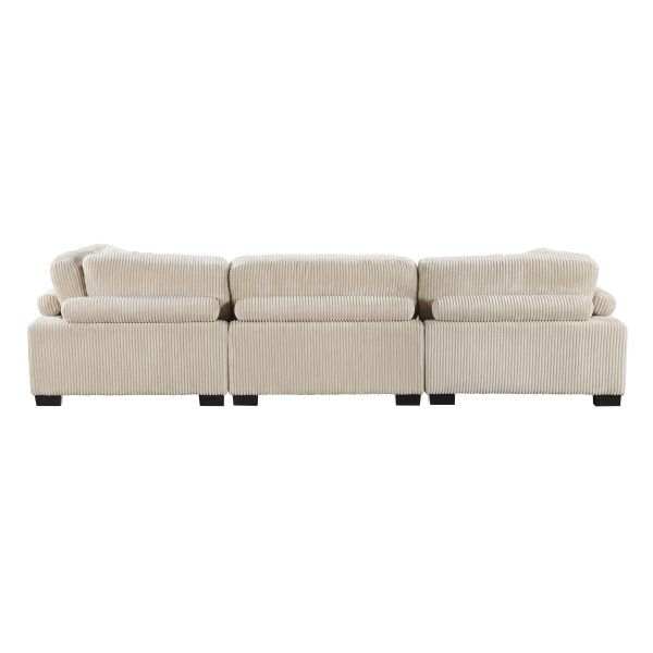 Traverse Beige Corduroy 3-Piece Sofa Online Hot Sale