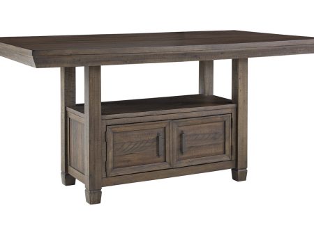 Johurst Grayish Brown Counter Height Dining Table Online Sale