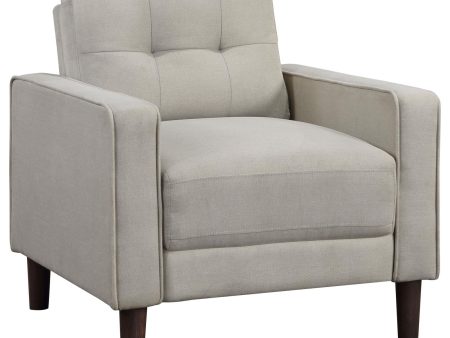 Bowen Upholstered Track Arms Tufted Chair Beige For Discount