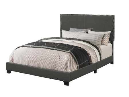 Boyd Full Upholstered Bed with Nailhead Trim Charcoal Online