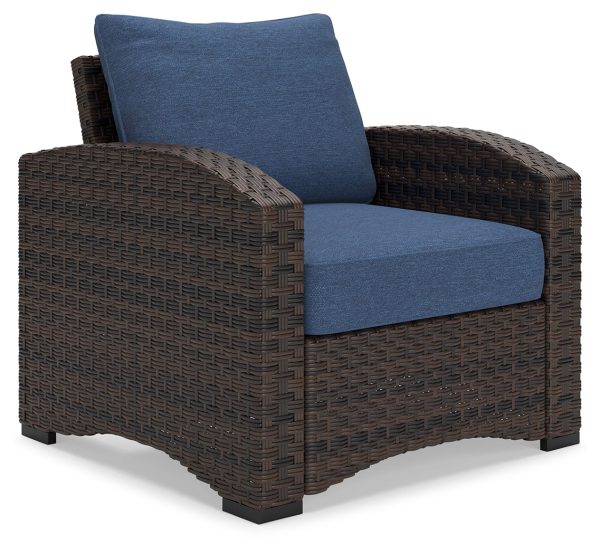 Windglow Blue Brown Outdoor Lounge Chair with Cushion on Sale