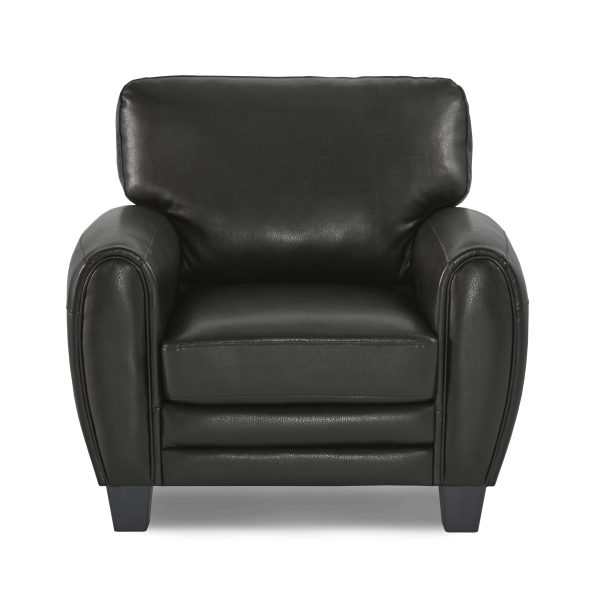 Rubin Black Faux Leather Chair Supply