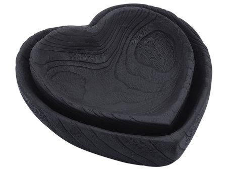 Wood, S 2 9 10  Heart Bowls, Black Online