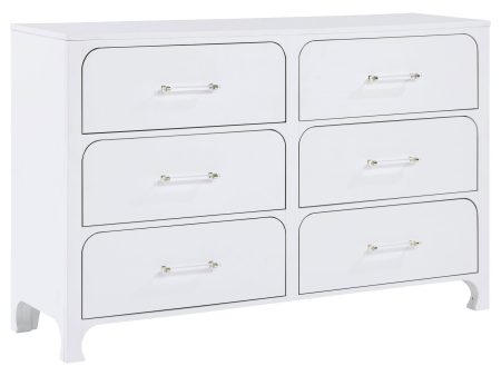 Anastasia 6-drawer Bedroom Dresser Pearl White For Sale