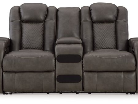 Fyne-Dyme Shadow Power Reclining Loveseat with Console Hot on Sale