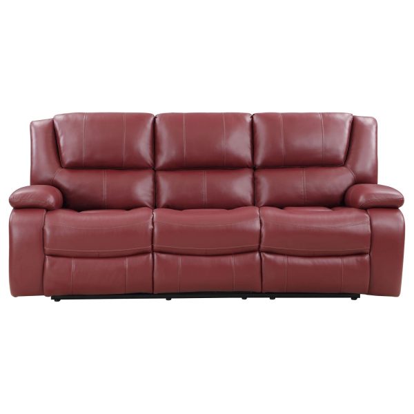 Camila 3-piece Upholstered Reclining Sofa Set Red Faux Leather Online