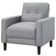 Bowen Upholstered Track Arms Tufted Chair Grey Online Hot Sale