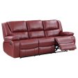 Camila 3-piece Upholstered Reclining Sofa Set Red Faux Leather Online