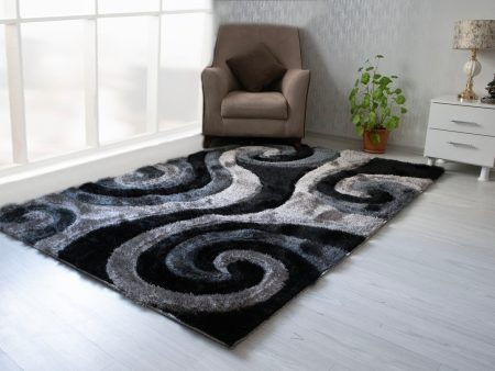 3D Shaggy Gray 5X7 Area Rug Fashion