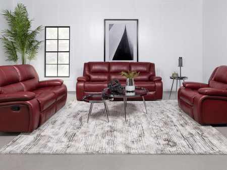 Camila 3-piece Upholstered Reclining Sofa Set Red Faux Leather Online